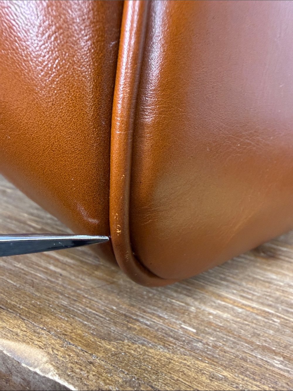 Patricia Nash Tooled Gracchi Florence Frame Satchel Leather Rich Brown Authentic - Picture 6 of 14